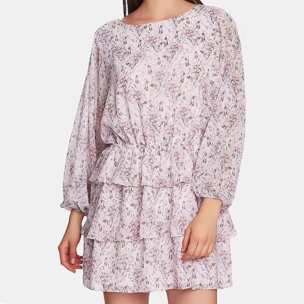 1.state ruffle Floral Print mini Women's Dress size M